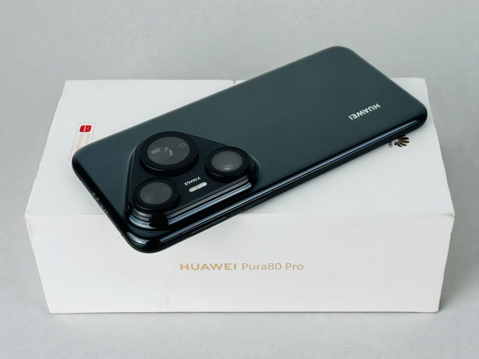 КАТО НОВ! Huawei Pura 80 Pro 512GB 12RAM Glazed Black 2г. Гаранция!