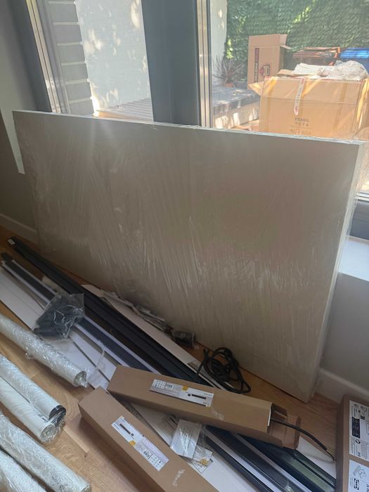 2 birouri IKEA LAGKAPTEN + 6 picioare ADILS, alb