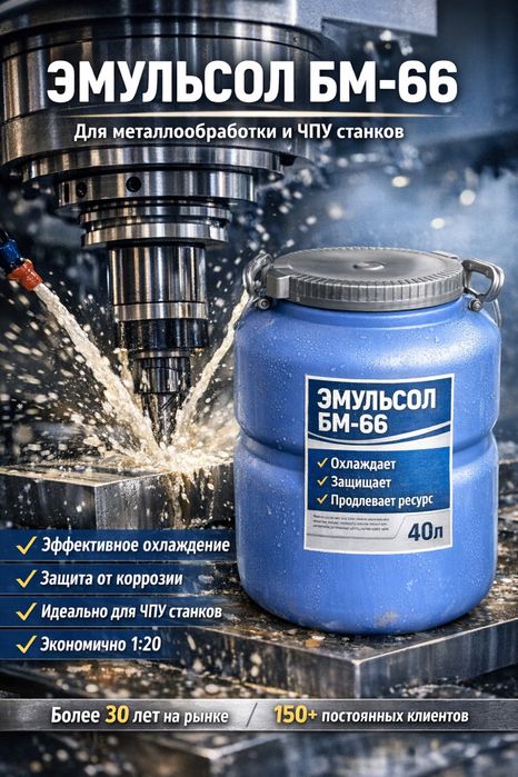 Эмульсол Смазка БМ-66 для металлообработки и станков ЧПУ