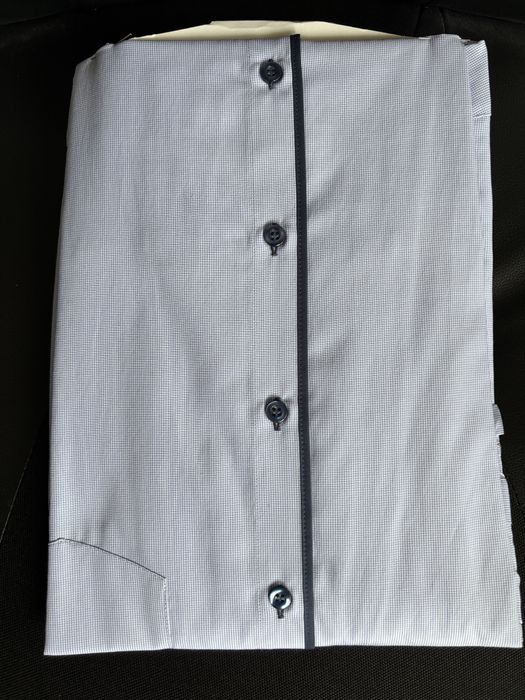 Светлосиня мъжка риза с дълъг ръкав, р-р 43/44 (XL), памук/полиестер