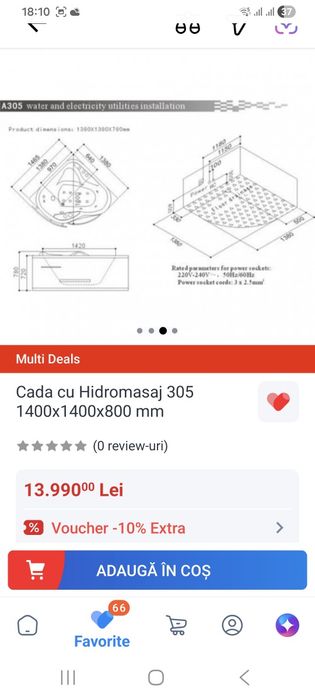 Cadă cu hidromasaj