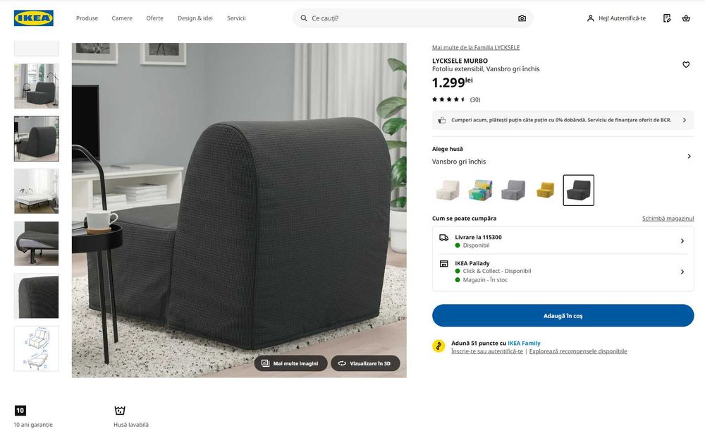 Fotoliu extensibil IKEA