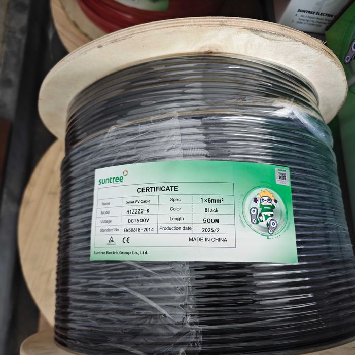 Соларен кабел 4мм2 и 6mm2 с TUV  черен/черен с двойна изолация