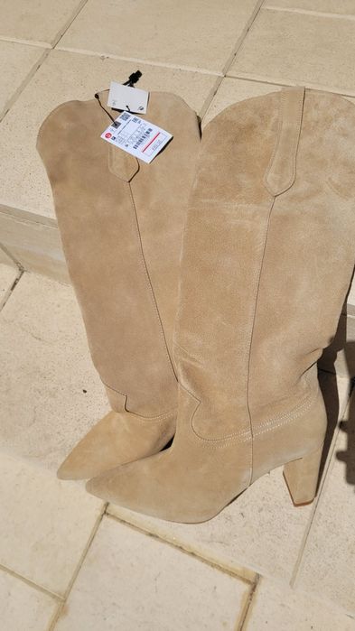 Cizme ZARA, noi cu eticheta, piele naturala, marimea 38