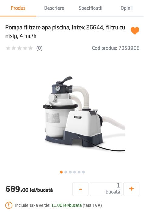 Pompa piscina Intex 26644,filtru cu nisip sau spartura de sticla
