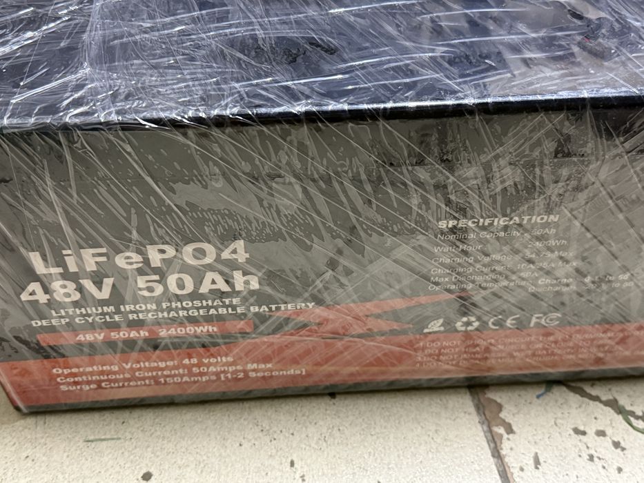 Акуумулятор Lifepo4 2.5 kw 48V - 50Ah 12V - 100 ah железофасфатный