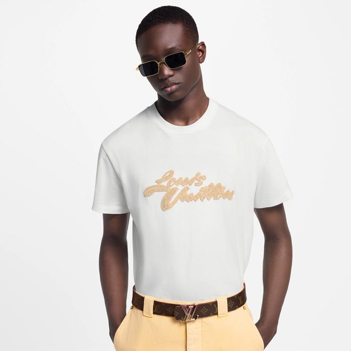 Мъжка тениска Louis Vuitton Embroidered Signature T shirt