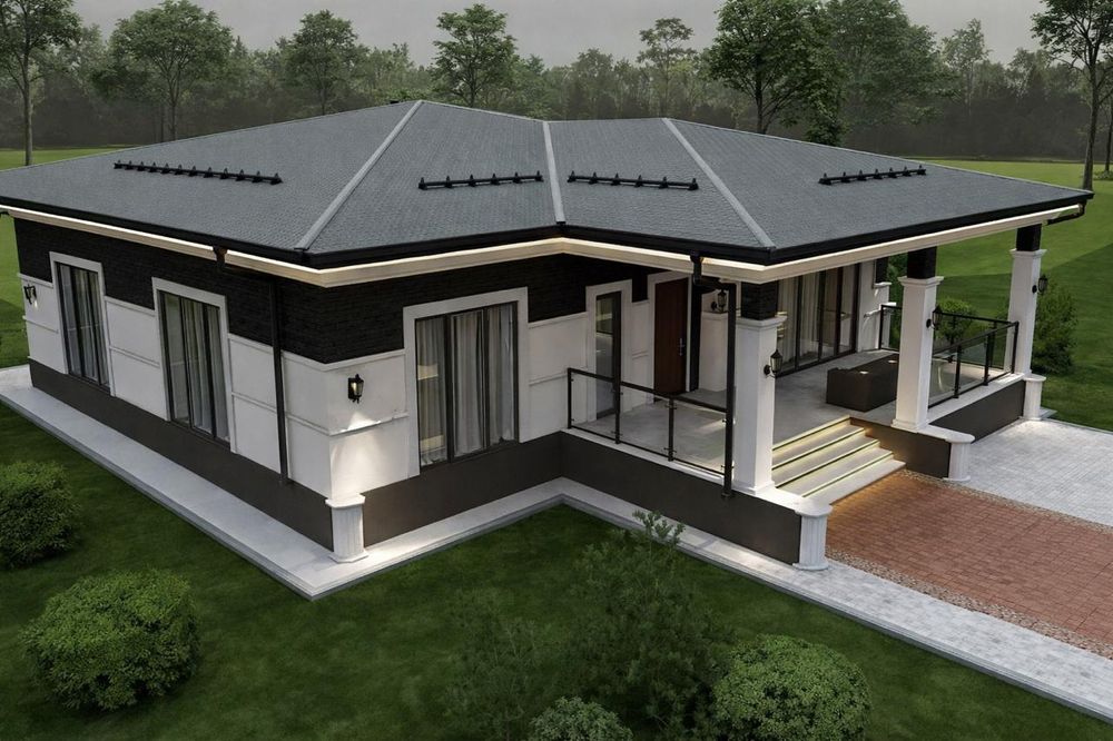 Крыша жабамыз. Черепица профнастил.