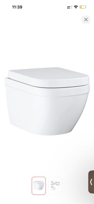 Унитаз Grohe с системой торнадо + инсталляция