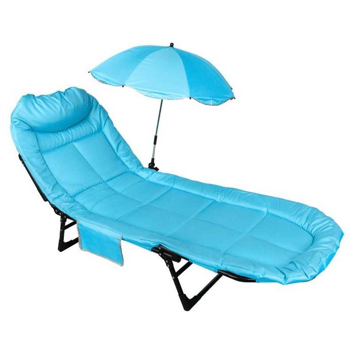 Сгъваемо походно легло тип шезлонг + чадър