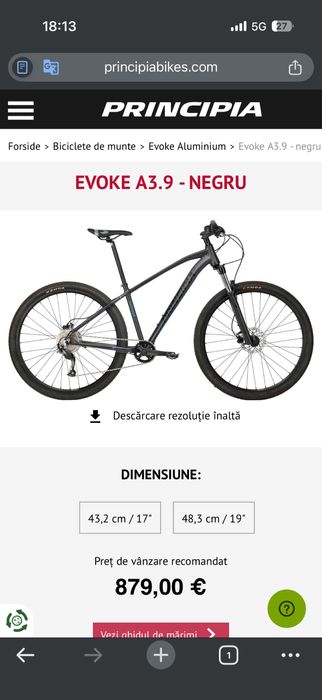 Bicicleta Principia Evoke A3.9