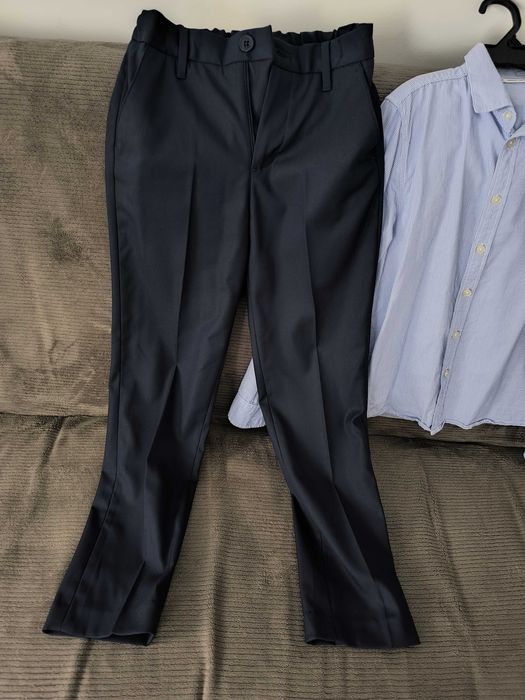 Pantaloni bleumarin costum talie reglabila, băieți, Mango mărime 146 cm, 10-11 ani