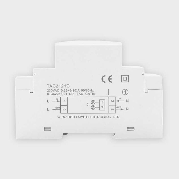 Tuya Smart WiFi монофазен електромер 80A за DIN шина. Отчет за дневни и нощни kWh, монитор за мощност, ватметър, волтметър, амперметър