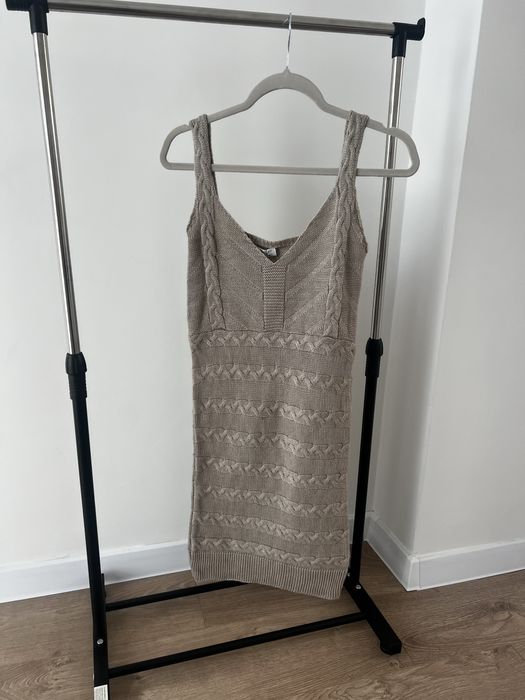 Нова плетена рокля/сукман ХС размер в бежов цвят