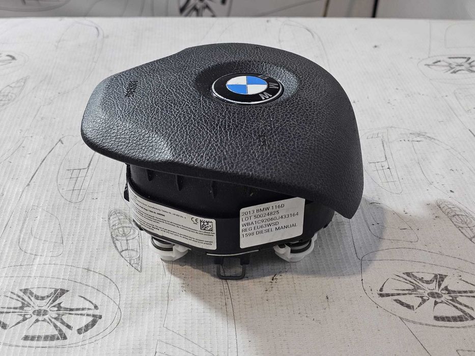 Airbag volan șofer BMW Seria 1 F20 F21 / Seria 3 F30 F31 2011-2019 2013 1.6d 85kW Cod OEM: 6791330-09, 32306791330, 6791330 (5E3)