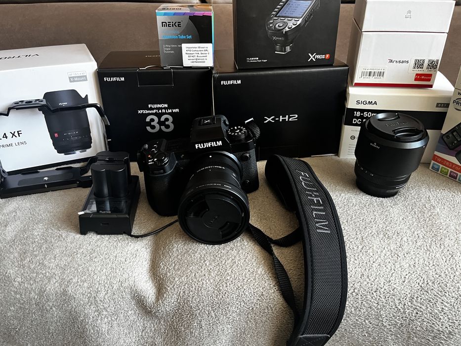 Fujifilm X-H2 Pro Pack, ca nou: 2 obiective premium + rig & accesorii