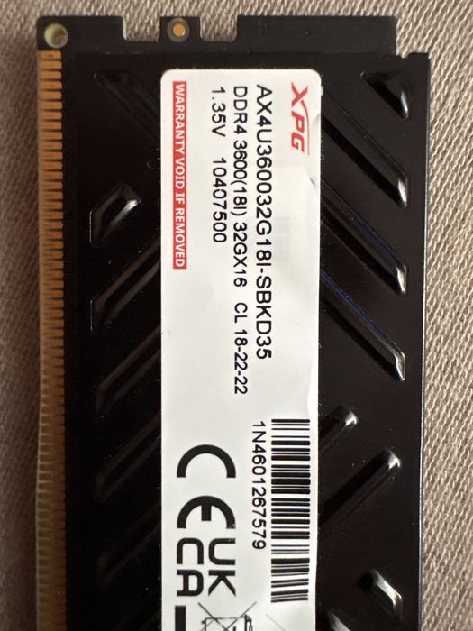 32GB ram DDR4 3600 CL18