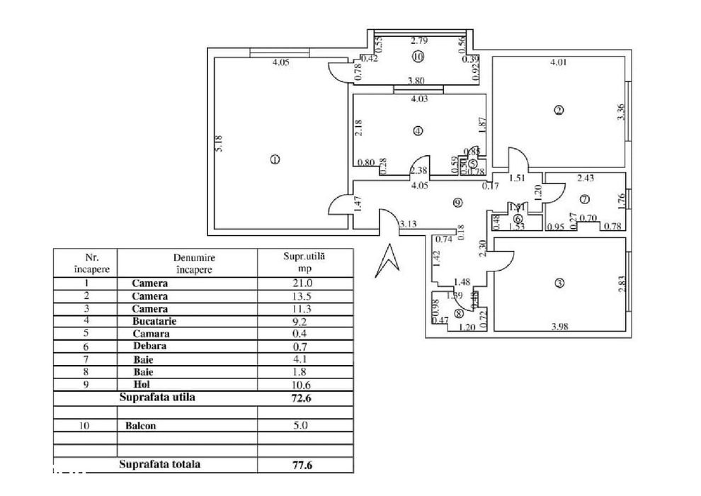 Apartament 3 camere, 77 mp, bloc 1990 – Blocurile S, zona I.F.R.