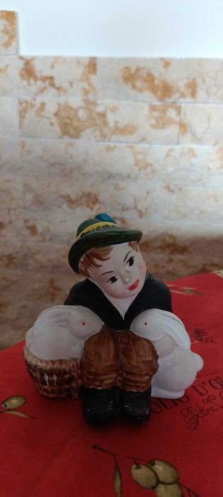 Bibelouri porțelan Fata și Băiat cu gâște,băiat cu iepurași.