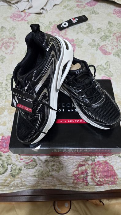 Skechers Shoes Men Black Street UNO Air Cushion Memory Foam Sport Comf