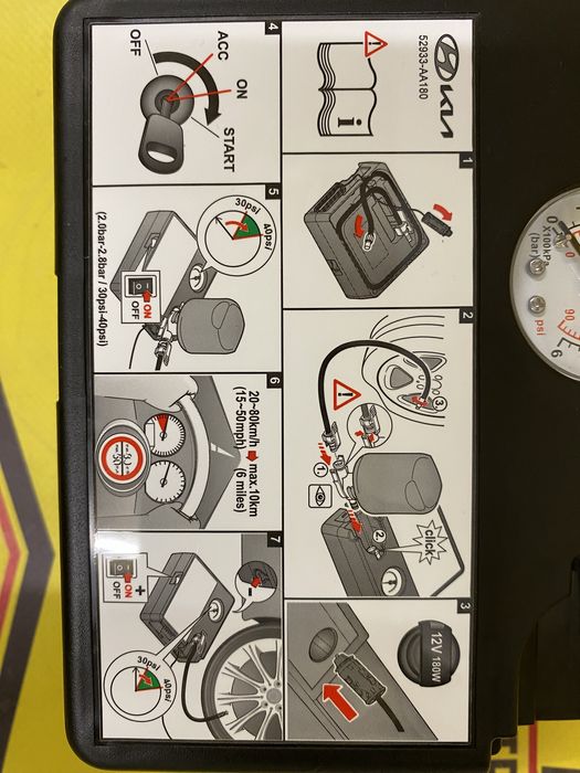 Compresor auto umflat roti original Hyundai Kia 12V 180W 15A OEM