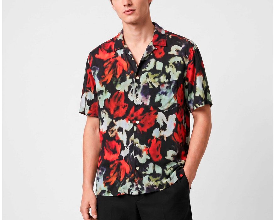 ALL SAINTS Relaxed fit Мъжка риза с къс ръкав размер L