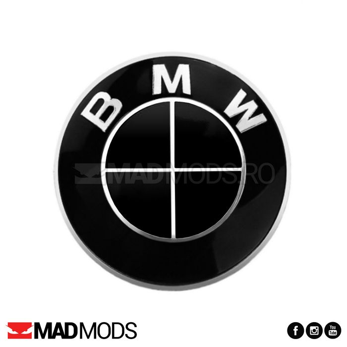 Embleme negre BMW 82 / 74 / 45mm capota portbagaj seria 1 2 3 4 5 6 7 8 i X M