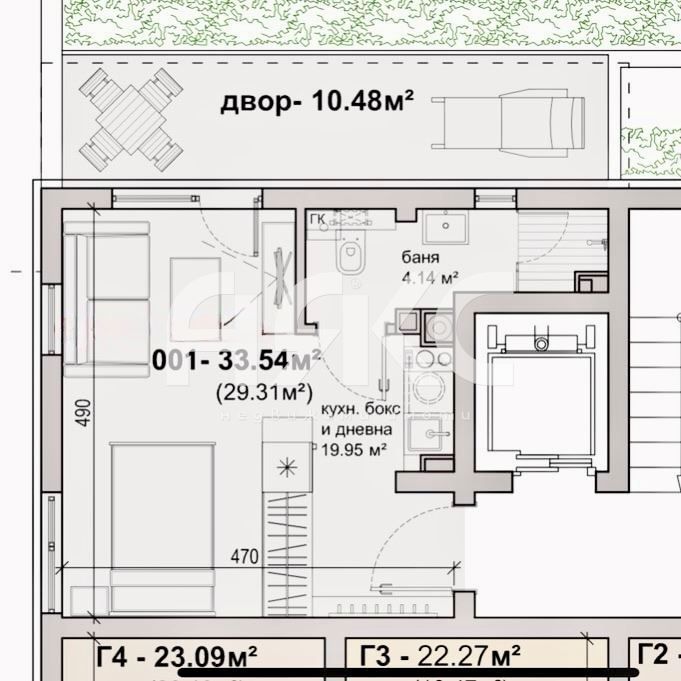 Едностаен апартамент в кв. Кръстова вада