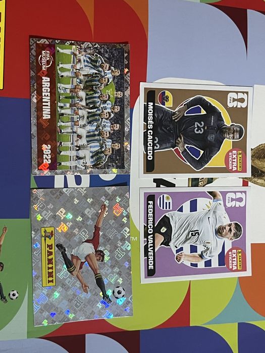 Panini World Cup 2026: Caicedo BRONZE Extra Sticker + Valverde BASE Extra Sticker + Argentina 2022  FIFA MUSEUM + Retro 00