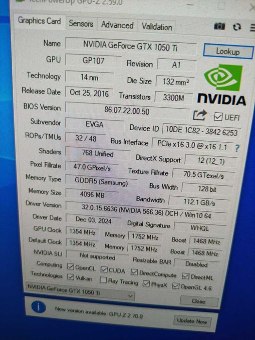 EVGA gtx 1050ti model foarte bun, fara alimentara suplimentara din sursa. 4gb.