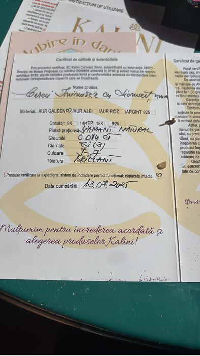 Cercei aur 14k inimioara cu piatra diamant