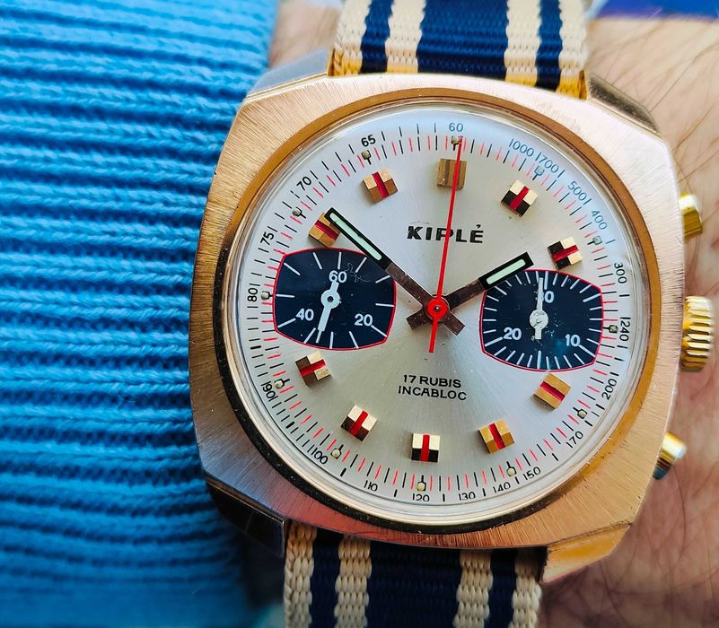 Ceas Cronograf KIPLE Panda cal Elvetian Valjoux 7733 17 rubin drumetie