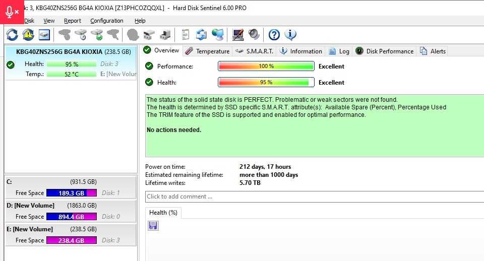 Solid State Drive SSD M.2 2230 NVMe Kioxia BG4A 256GB Microsoft Model 1911 PCIe
