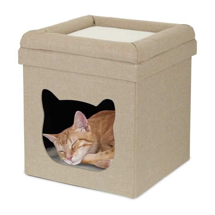 Taburet pliabil cu culcus pentru pisici 2 locuri de dormit perna capac