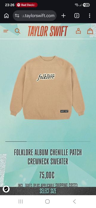 Пуловер Folklore album Taylor Swift