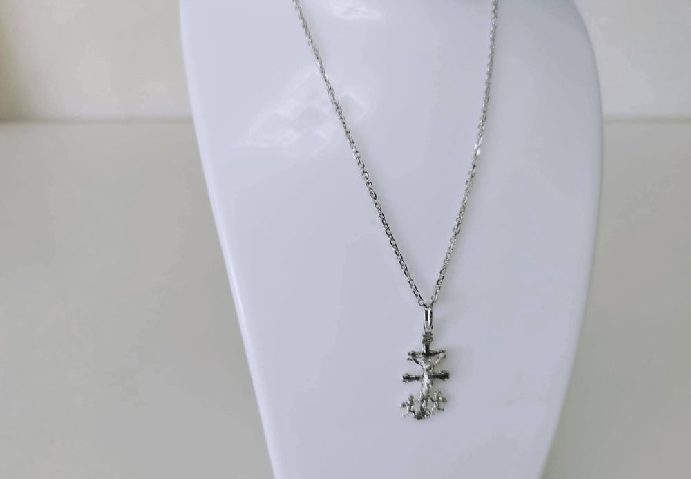 Vechi colier/lant si pandantiv din argint 925, pandantiv cruce, copii