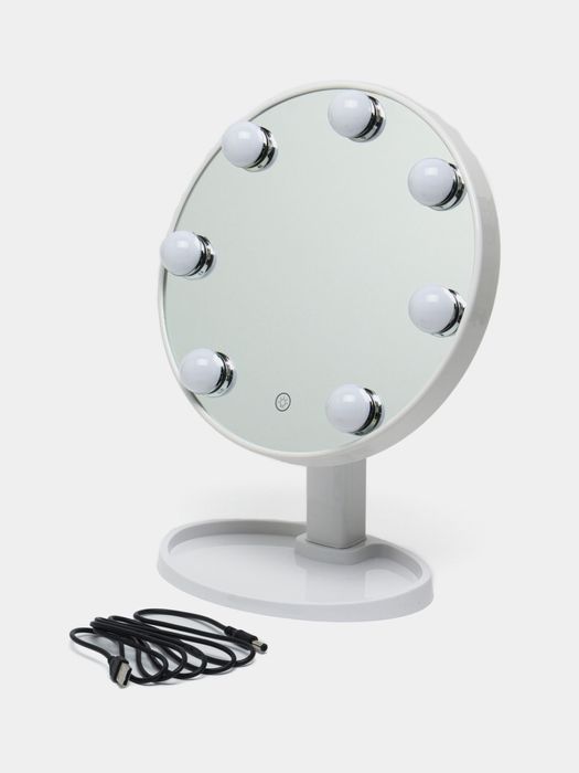 Косметическое зеркало с подсветкой 7 светодиодный лампочкой.