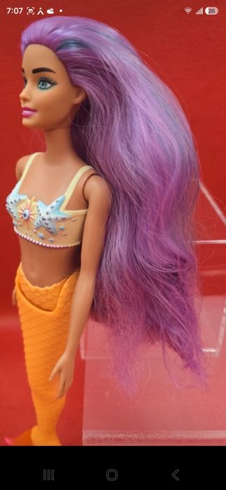 Barbie Sirena cu par lung mov