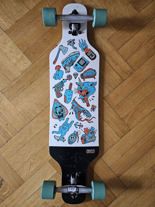 Longboard Oxelo Drop Mini Core Blue Skateboard copii