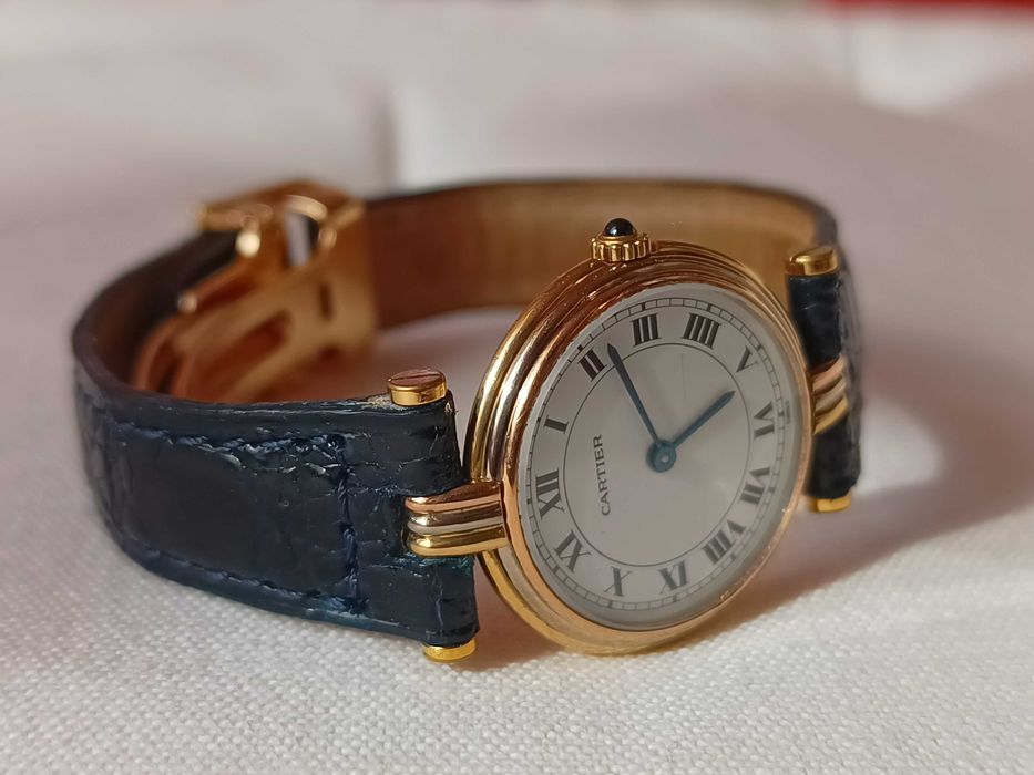 Ceas Cartier Vendome Trinity aur 18k deployant aur