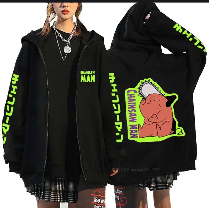 Худи в стиле аниме человек бензопила