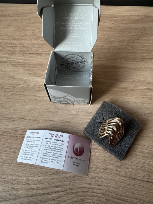 Inel dama Christian Lay original nou suflat cu 24K aur