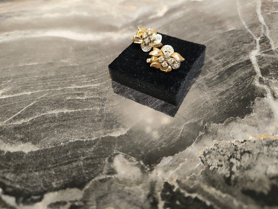 Золотые серьги с бриллиантами 585 СССР