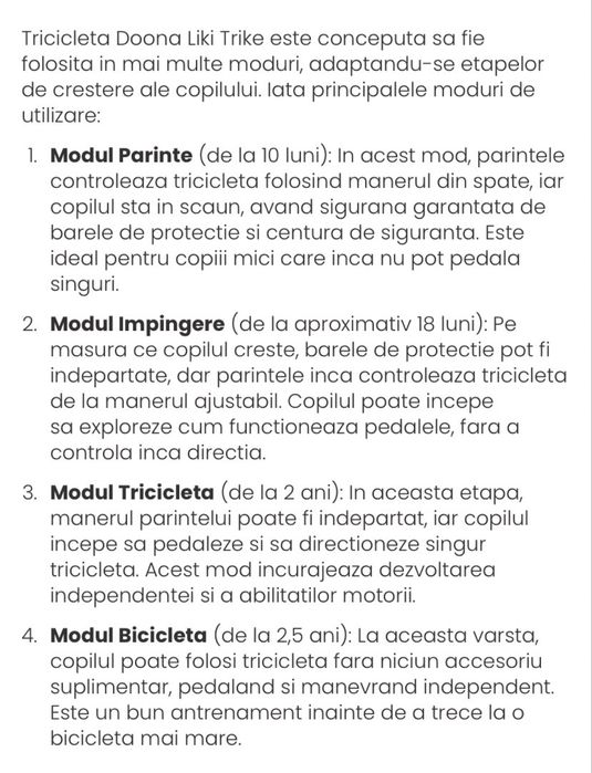 Tricicletă Doona Liki Trike S3 Grey Hound – stare foarte bună