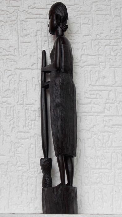 Statueta abanos 39 cm sculptura lemn,arta veche africana,figurina