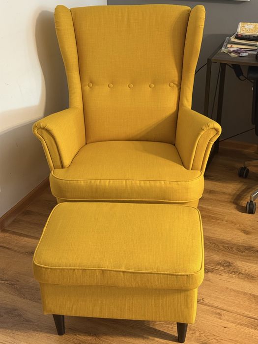 Fotoliu Ikea STRANDMON + taburet - stare foarte buna