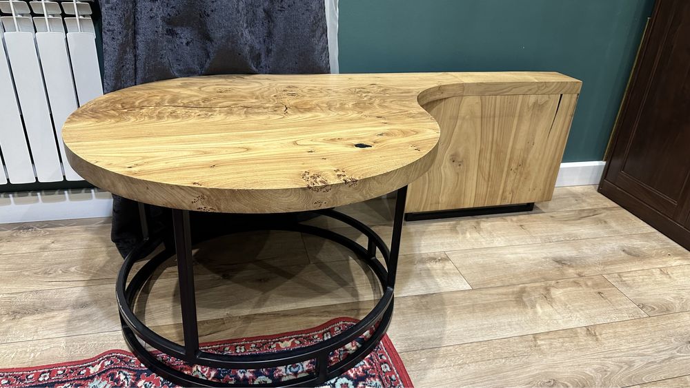 Журнальный лофт столик карагач