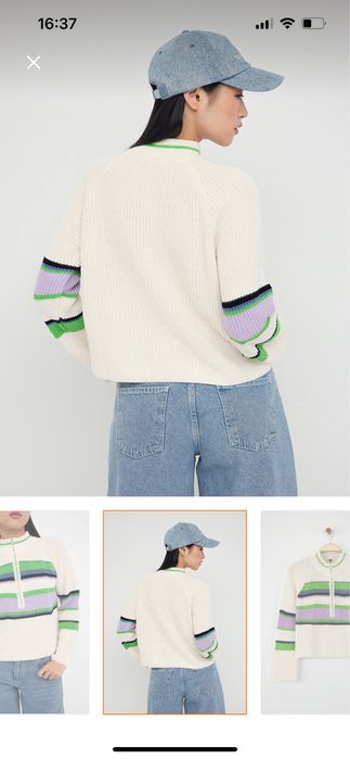 Дамски пуловер с цип на деклотето