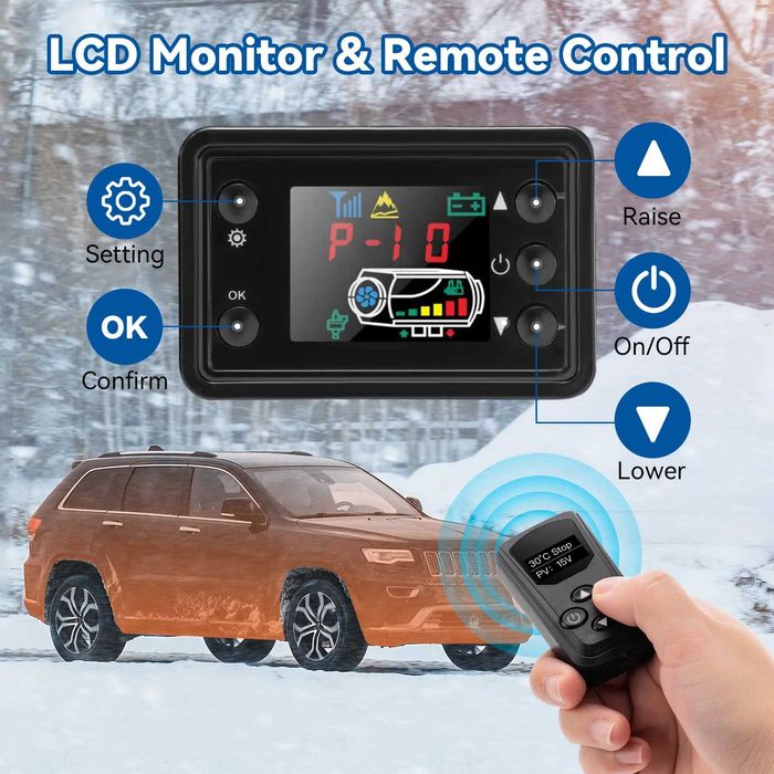 Суха дизелова печка 8 киловата 12 в преносима