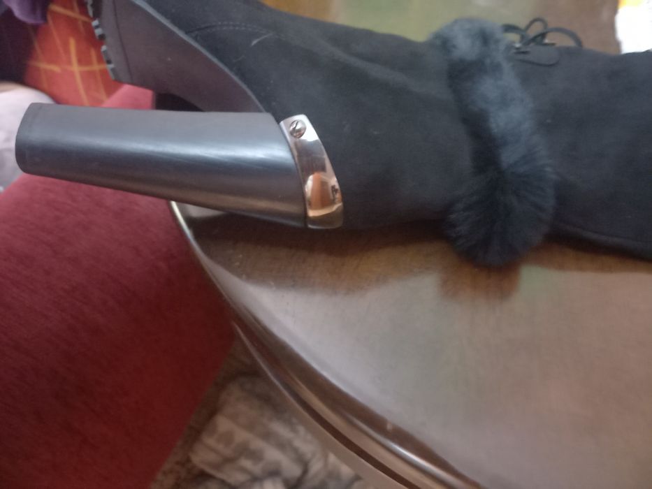 Зимние замшевые ботфорты